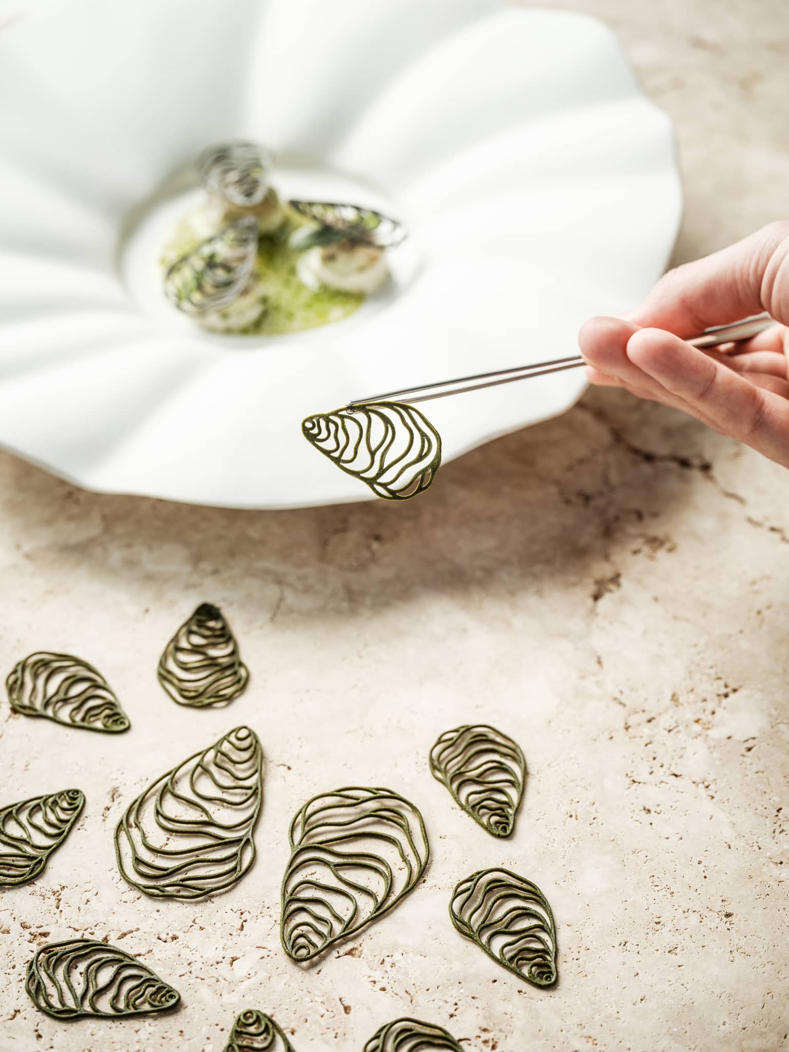 Oyster Tuille Mold Small X Restaurant Zilte***